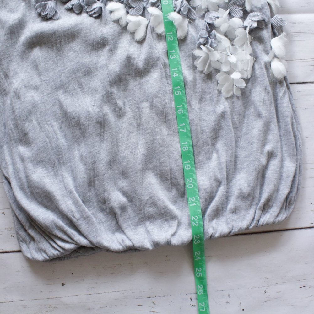Anthropologie C Keer Floral Cutout Grey Sleeveless Top XS - Picture 11 of 13